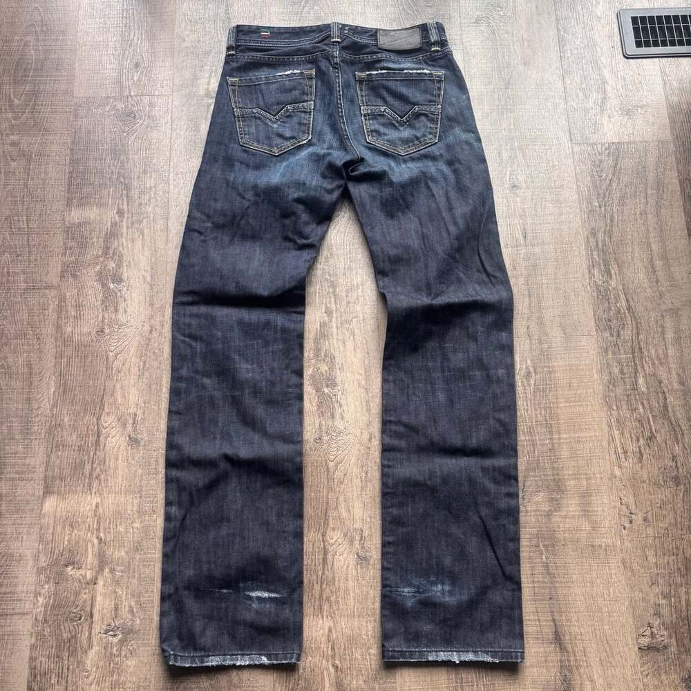 Diesel Larkee Dark Blue Distressed Denim Jeans Wash 008FR Size 30x34